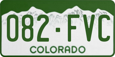 CO license plate 082FVC