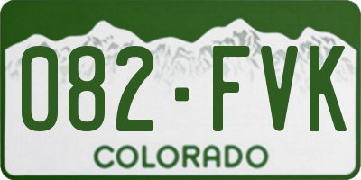 CO license plate 082FVK