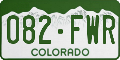 CO license plate 082FWR
