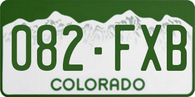 CO license plate 082FXB
