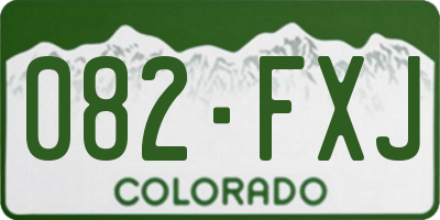 CO license plate 082FXJ