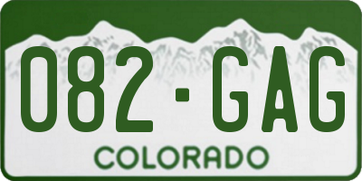 CO license plate 082GAG