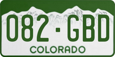 CO license plate 082GBD