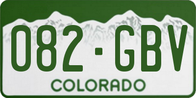 CO license plate 082GBV
