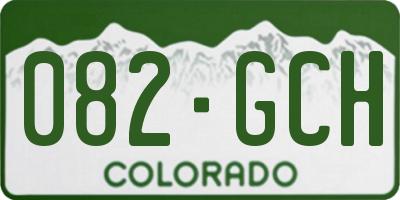 CO license plate 082GCH