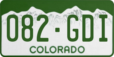 CO license plate 082GDI