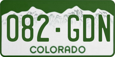 CO license plate 082GDN