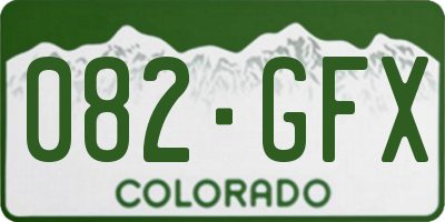 CO license plate 082GFX