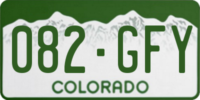 CO license plate 082GFY