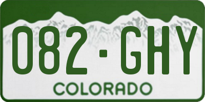 CO license plate 082GHY