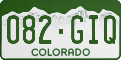 CO license plate 082GIQ