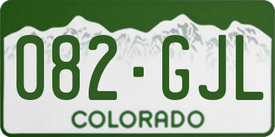 CO license plate 082GJL