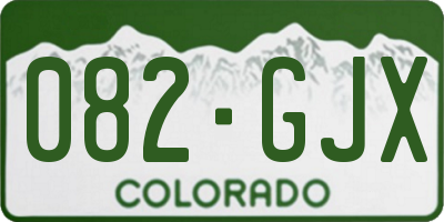 CO license plate 082GJX