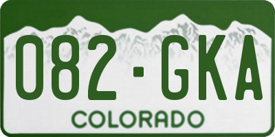 CO license plate 082GKA