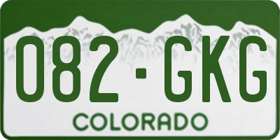 CO license plate 082GKG
