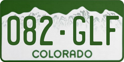 CO license plate 082GLF