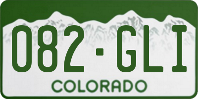 CO license plate 082GLI