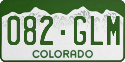 CO license plate 082GLM