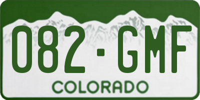CO license plate 082GMF