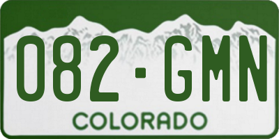 CO license plate 082GMN