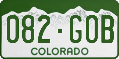 CO license plate 082GOB