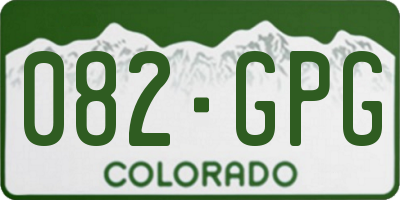 CO license plate 082GPG