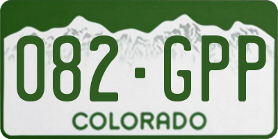 CO license plate 082GPP