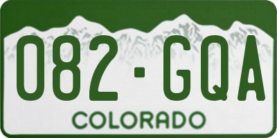 CO license plate 082GQA