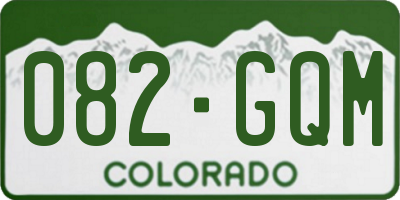 CO license plate 082GQM