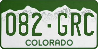 CO license plate 082GRC