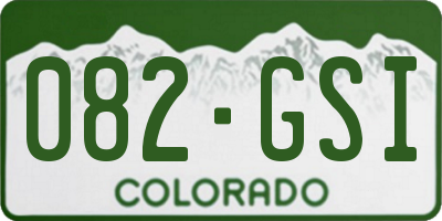 CO license plate 082GSI