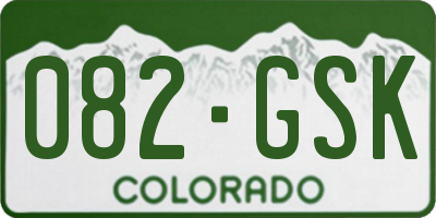 CO license plate 082GSK