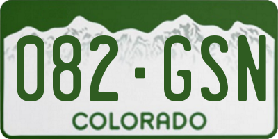 CO license plate 082GSN