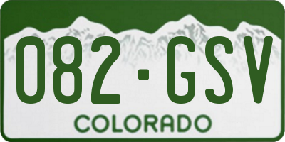 CO license plate 082GSV