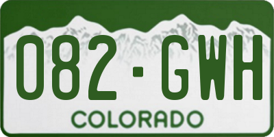 CO license plate 082GWH