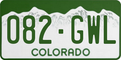 CO license plate 082GWL