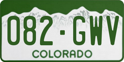 CO license plate 082GWV