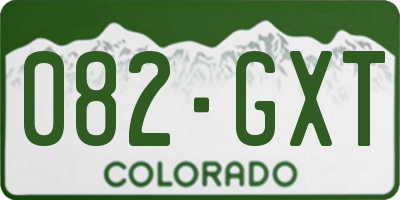 CO license plate 082GXT