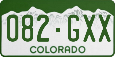 CO license plate 082GXX