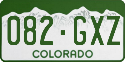 CO license plate 082GXZ