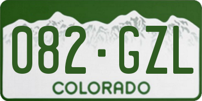 CO license plate 082GZL