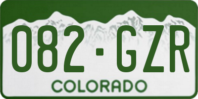 CO license plate 082GZR