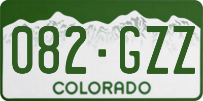 CO license plate 082GZZ