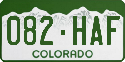 CO license plate 082HAF