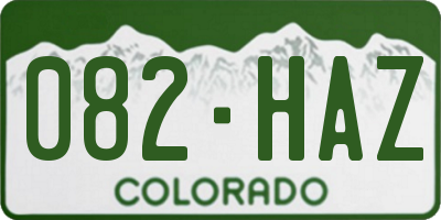 CO license plate 082HAZ