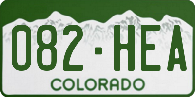 CO license plate 082HEA