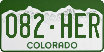 CO license plate 082HER