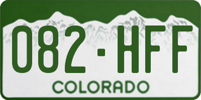 CO license plate 082HFF