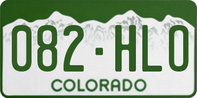 CO license plate 082HLO