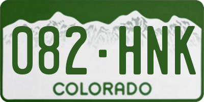 CO license plate 082HNK